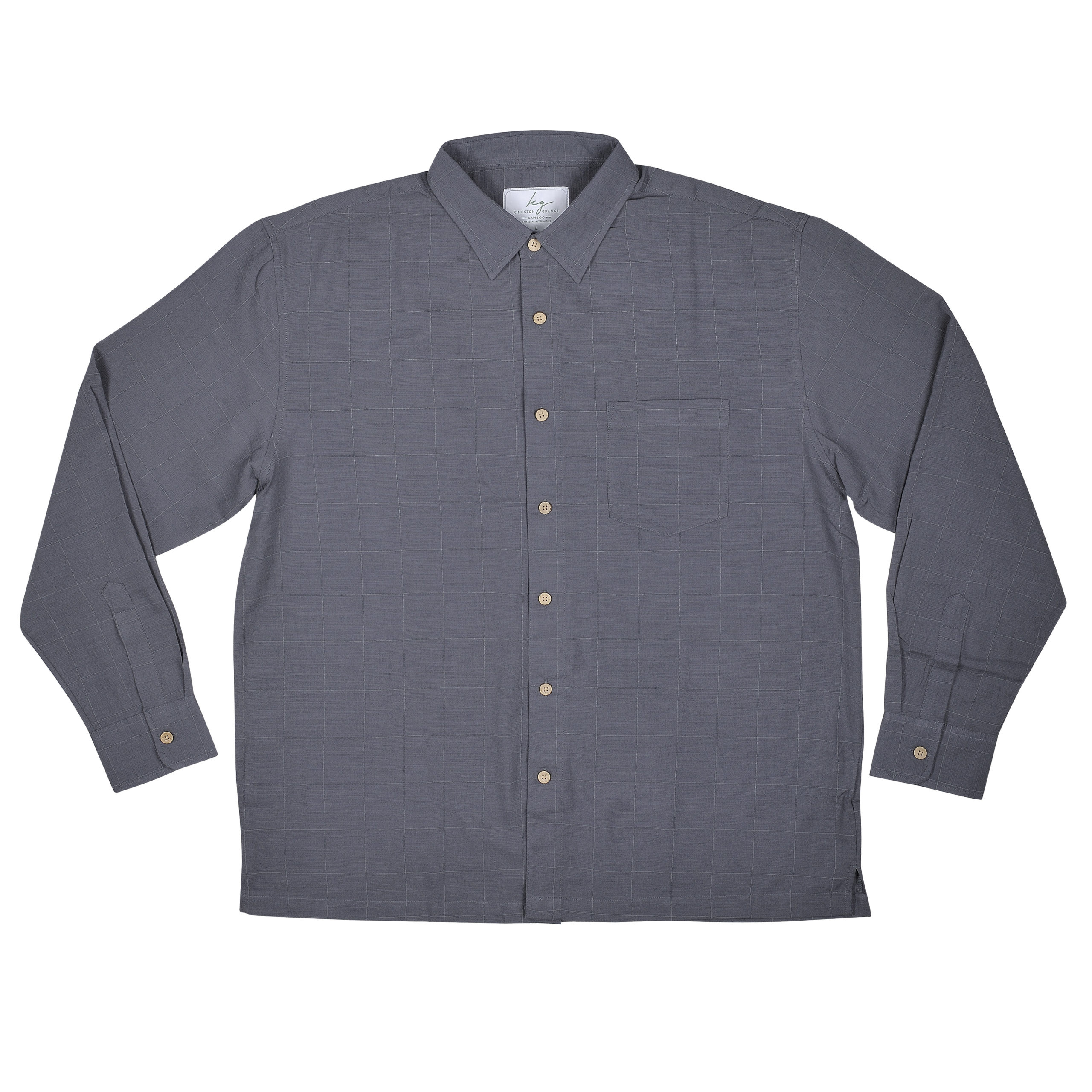 Men's Long Sleeve Bamboo Shirt – Steel | Kingston Grange